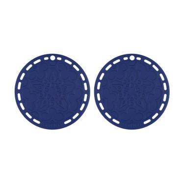 Imagem de KIT LE CREUSET 2 SUPORTES DE SILICONE FRENCH PARA PANELAS 20 CM AZURE BLUE