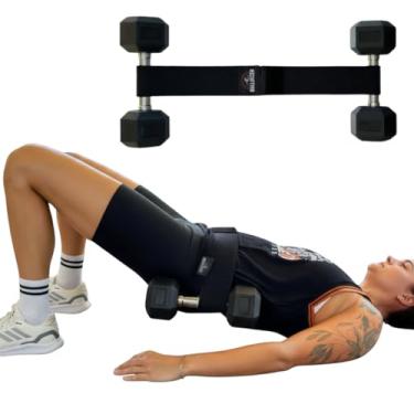 Imagem de Cinto Faixa Treino Elevação Pélvica Glúteos e Pernas Peso Ajustável