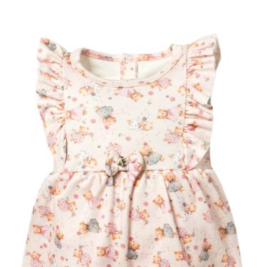 Imagem de Body Vestido Bebê Aurora Estampado Rosa Claro - Hug