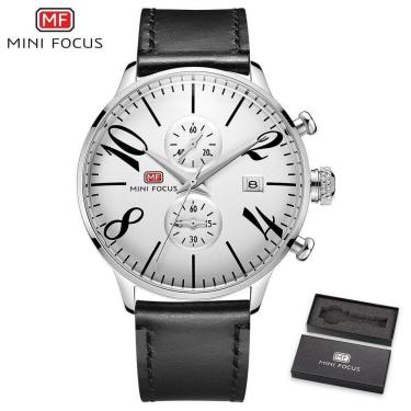 Imagem de Relógio Masculino Mini Focus Mf0135-5 à Prova D'água Branco