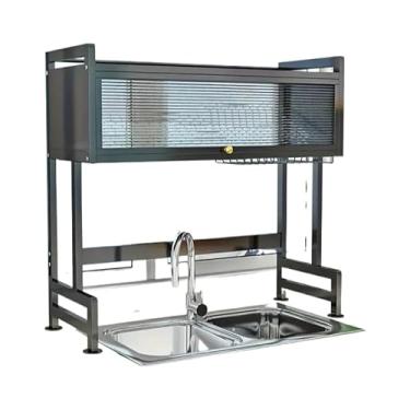 Imagem de Escorredor De Pratos Suspenso De Parede Com Porta De AcríLico(65CM)