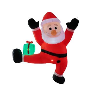 Imagem de UGPLM Decorações infláveis ​​de Natal, exibição de feriados, ornamento de brinquedo inflável criativo, estatueta de Papai Noel, decoração de Natal para, 185cm