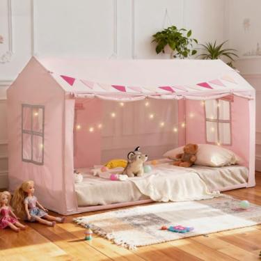 Imagem de Tenda Twin House com estrelas claras, rosa