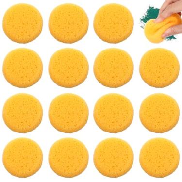 Imagem de 15 esponjas de cerâmica de 6,9 cm, esponjas arredondadas, esponja de argila para limpeza, esponja de tinta para pintura acrílica, ferramentas de cerâmica para sapatos de cozinha cuidados com couro
