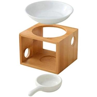 Imagem de Aquecedor De Óleo Aromático Tealight Em Bambu, Difusor De Óleo Essenci