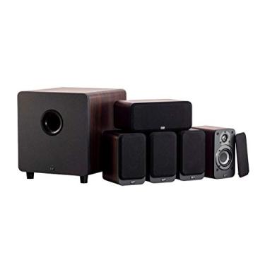 Imagem de Monoprice Sistema de Home Theater HT-35 Premium 5.1 canais - Expresso, com subwoofer alimentado, grades de alto-falante de baixo perfil, opção de montagem segura, SaddleBrown (139358)