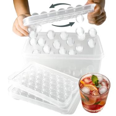 Imagem de Molde de bola de gelo redondo durável premium – Máquina de gelo empilhável de plástico para coquetéis e garrafas de água – Molde de gelo ideal para bebidas geladas perfeitamente legais!