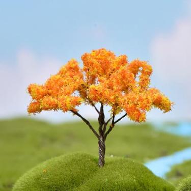 Imagem de 1 miniárvore artificial de paisagem, vários estilos, planta falsa de plástico, enfeite em miniatura, faça você mesmo, artesanato de jardim ao ar livre (tipo E, 5,8 x 5,8 x 6,5 cm)