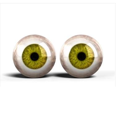 Imagem de Olhos de artesanato de vidro realistas de 2,5 cm, design de íris humana azul e cinza, conjunto de 2 peças, suprimentos para taxidermia e fabricação de bonecas - ONE POLEGADAS 25 mm (73-25)