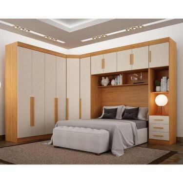 Imagem de Quarto De Casal Modulado 11 Portas Orion Ambiente Cinamomo Off White -