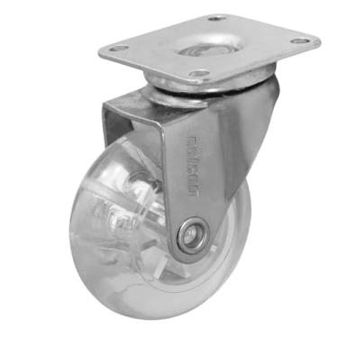 Imagem de 4 Rodízio Gel Cristal Colson 2 Polegadas SEm Freio – Transparente em PVC-GEL, Estrutura Cromada, Giratório, 40 kg, para Móveis e Decoração