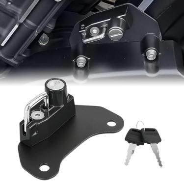 Imagem de Capacete anti-roubo de motocicleta trava de segurança com chaves para escoteiro indiano/sessenta 2015-2018-preto