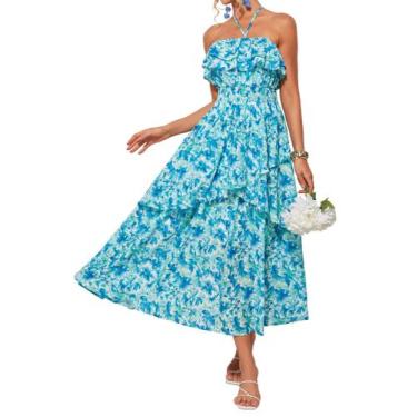 Imagem de Vestido longo GRACE KARIN floral sem mangas para mulheres