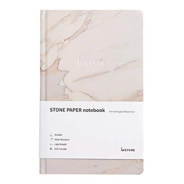 Imagem de Caderno de capa dura 13 × 21 cm, mármore branco | papel de pedra | cada página é lisa e à prova d'água | 224 páginas, pautado/pautado + pontilhado + em branco