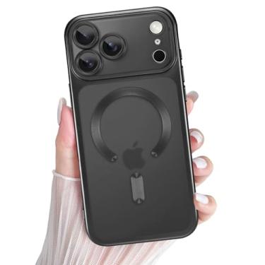 Imagem de tharlet Capa magnética para iPhone 17 Pro Max 17.5 cm fofa borda revestida de luxo transparente com proteção total da lente da câmera [compatível com Magsafe] [proteções contra quedas de grau militar