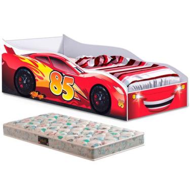 Imagem de Cama Carro McQueen Vermelho com Colchão Infantil - Loja Tigo