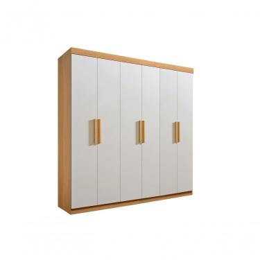 Imagem de Guarda Roupa Casal Colibri 6 Portas 6 Gavetas Com Pés - D' Doro Cinamomo-off White