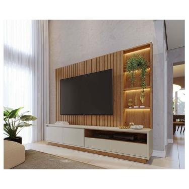 Imagem de Estante Home Theater Ambiente Cancún Freijó Off White Matte - Colibri