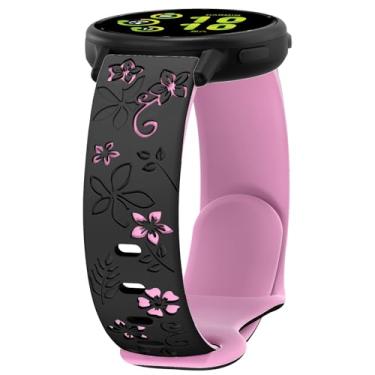 Imagem de Pulseira floral compatível com Garmin Vivoactive 6/Vivoactive 5/3/3 Music, pulseira esportiva feminina de silicone macio de 20 mm para Venu/Venu Sq/Sq2/Forerunner 165/55/245 acessório de substituição