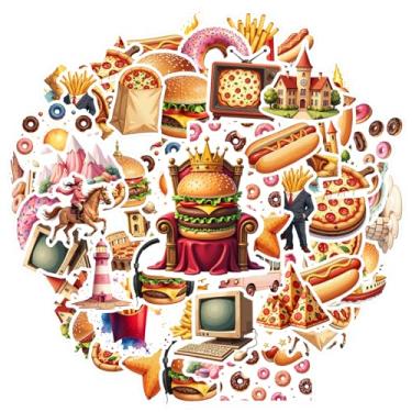 Imagem de 50 peças adesivos de brinquedo para viagem de aventura e comida, adesivos de graffiti, viagem, faça você mesmo, para celular, laptop, scrapbook, bicicleta, laptop, bagagem, álbum de recortes, adesivo