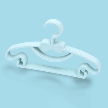 Imagem de Cabides de armazenamento infantis, cabide de plástico espesso com nó de laço para secar, bebês com design que economiza espaço (azul)