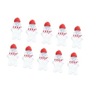 Imagem de MotiveTech 10 Garrafas de Natal em Formato de Boneco de Gengibre, Recipientes para Bebidas com Tampas Herméticas para Bebidas Caseiras, Artigos para Festas, Claro