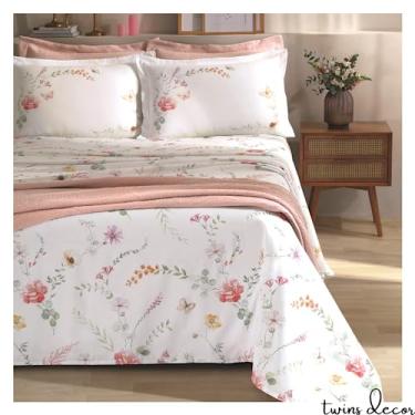 Imagem de Jogo de Cama Casal Queen Safira, Estampado Digital Susi, 2.5 x 2.7 m + 1.58 x 1.98 x 40 cm + 70 x 50 cm(2), 4 Peças, Dohler S.A