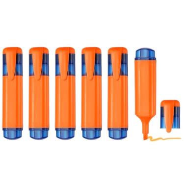 Imagem de PATIKIL Caneta marca-texto, pacote com 6 canetas marcadoras à base de água com ponta larga fofas em pastel, materiais de estudo para escritório, casa, uso diário, laranja claro