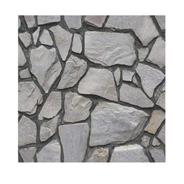 Imagem de Papel de parede autoadesivo removível à prova d'água de tijolo preto 3 dimensões, adesivos de parede de PVC para sala de estar, banheiro, bancada de cozinha