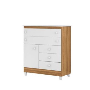 Imagem de Cômoda Infantil Adhara Com 5 Gavetas E 1 Porta Para Quarto
