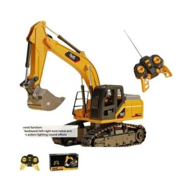 Imagem de Caminhão RC Elétrico 4x4 Para Crianças Escavadora Bulldozer Roladora D