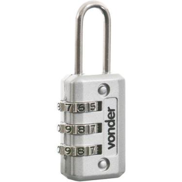Imagem de Cadeado com segredo 20mm cinza 3 combinações - Vonder
