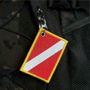 Imagem de BD0175-001 Bandeira Mergulhador Patch Bordado 7,5x5,0cm - BR44