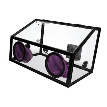 Imagem de XLWLLNJ Capa de pó de moagem, caixa de pó de acrílico transparente com luz e ventilador, mesa de moagem, polidor, capa de polimento