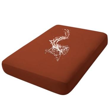 Imagem de hyha Capas de almofada de sofá à prova d'água, elástica, lavável, antiderrapante, impermeável, para substituição de móveis de pátio (1 peça para grande, ferrugem)