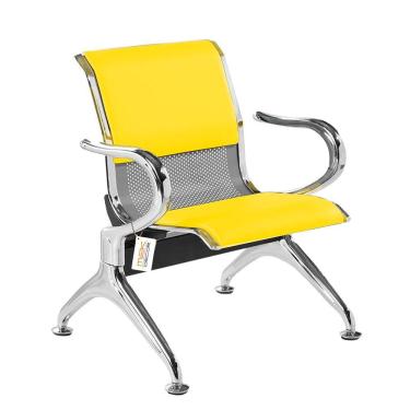 Imagem de Cadeira Longarina Com Est Cromada 1 Lugar Colors Amarelo