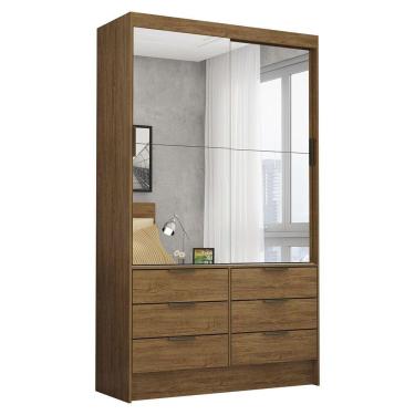 Imagem de Guarda-roupa Sevilha 2 Pts 6 Gavetas Premium Carioca Móveis Cinamomo