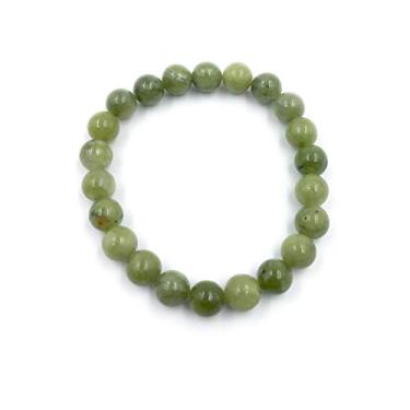 Imagem de Bracelete de mármore irlandês Connemara com contas de pedra redonda