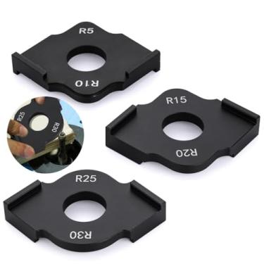 Imagem de Conjunto de 3 modelos de roteador de alumínio para roteamento de marcenaria, raio de canto gabarito de raio R5 R10 R15 R20 R25 R30 modelos de fresa de cantos arredondados