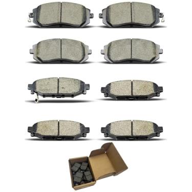 Imagem de CCTECHMASS Pastilhas de freio adequadas para Subaru Forester 2009-2010, Impreza 2008-2010, Legacy 2005-2012, Outback 2005-2012 8 peças de pastilhas de freio dianteiras traseiras de cerâmica | D1114