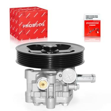Imagem de PHOBOOS Bomba de direção hidráulica compatível com Mitsubishi Lancer 2009-2015, Outlander 2008-2015, 2.0L/2.4L, com saída e polia, direção suave, baixo ruído, alta durabilidade, ref. 21-336