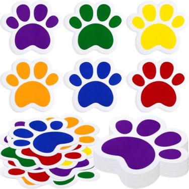 Imagem de Frienda Pacote com 12 tapetes de mesa de feltro grandes em forma de pata, conjuntos de tapetes de mesa de comida, tapetes de mouse, decoração de mesa, decalque de parede, suprimentos de artesanato