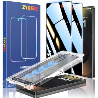 Imagem de ZYQEEE Pacote com 2 protetores de tela ultra privacidade para Samsung Galaxy S25, película protetora de vidro temperado anti-espião, compatível com impressão digital, instalação rápida e fácil