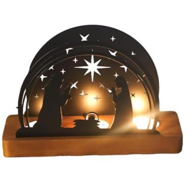 Imagem de Castiçal de presépio, castiçal de Natal | Castiçais de metal para presépio,Suporte de vela decorativo, suporte de vela de férias com base de para mesas de jantar, estantes