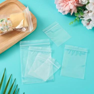 Imagem de 40 pçs/conjunto de sacos retangulares brancos transparentes de plástico com fecho de correr, organizador de armazenamento, selagem superior, saco de embalagem resselável, 6 ~ 12 x 4 ~ 8 cm