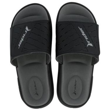 Imagem de Chinelo Masculino Rider Slide Preto Cinza, Preto, Preto, Cinza, 40