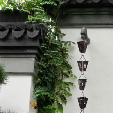 Imagem de WEBSID Calha para ambientes externos calha corrente de chuva sinos de chuva/desvio de coleta de água, jardim pátio paisagem drenagem