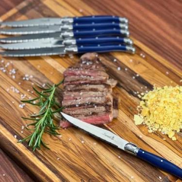 Imagem de Lets Eat It, Faqueiros, Kits de Facas, Colheres, Espátulas e Saca-Rolhas – Variações de Cores e Modelos Laguiole (Azul Marinho, Kit 6 Facas Luxo)