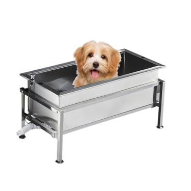 Imagem de Estação de banho para cães, banheira de aço inoxidável, lavagem pequena para cuidados domésticos, pia de chuveiro para animais de estimação pequenos