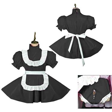 Imagem de Vestidos de empregada plus size estilo Sissy Dress Locable Sweet Dress Costume, preto, 4GG